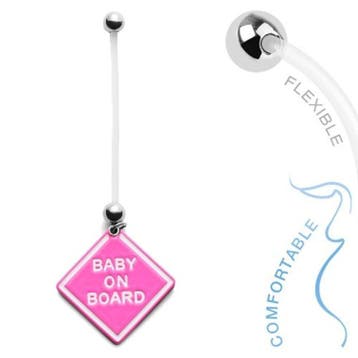 Fako Bijoux - Zwangerschapspiercing - Baby on Board - Roze, Verzenden, Nieuw