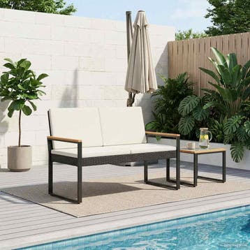 vidaXL Tuinbank 2 -Seater 107 x 61 x 80 cm poly rattan, Verzenden, Nieuw, Rotan