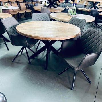 NIEUWE RONDE TAFEL MET 4 STOELEN ACTIE v.a€ 415.-COMBI-DEAL, Huis en Inrichting, Tafels | Eettafels, Ophalen, Nieuw