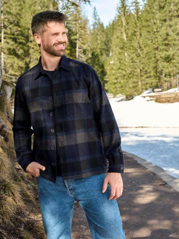 Casa Moda Casual Outdoor Geblokt Overhemdjack 544367400-145, Kleding | Heren, Verzenden, Nieuw, Blauw
