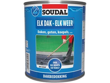 Soudal elk dak elk weer 750 ml, zwart, blik, Verzenden, Nieuw