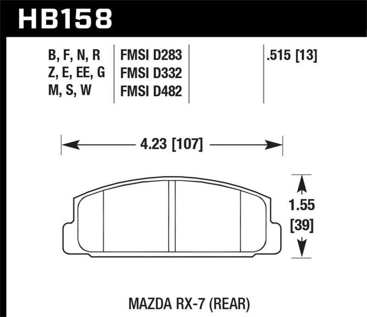 Hawk 84-91 Mazda RX-7 / 03-05 Mazda 6 Blue 9012 Race Rear, Auto-onderdelen, Remmen en Aandrijving, Ophalen of Verzenden