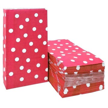 Fako Bijoux - 24 Rode Uitdeelzakjes Met Stippen - 13x8x24cm, Verzenden, Nieuw