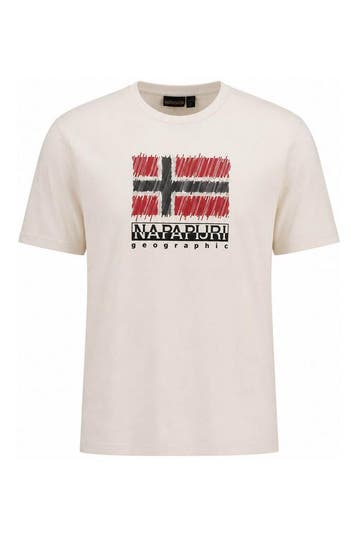 Napapijri T-shirt Jongens in maat 176 Wit, Verzenden, Zo goed als nieuw, Napapijri, Jongen of Meisje