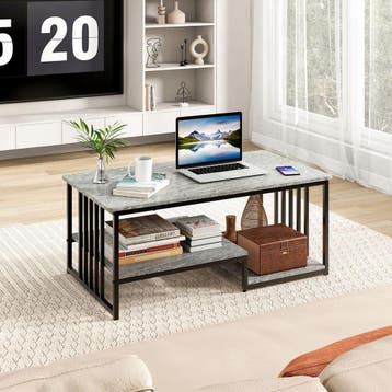 2dekans | Coast Salontafel - 2-Laags - Marmerlook - Max. 50, Ophalen of Verzenden, Zo goed als nieuw