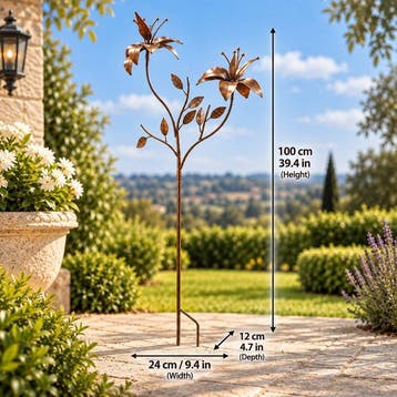 Decoratief ornament - Vintage Lily Stake Garden Ornament -