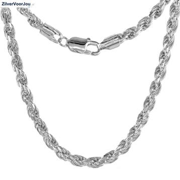 Zilveren rope ketting 60 cm 5 mm breed, Sieraden, Tassen en Uiterlijk, Kettingen, Verzenden, Nieuw, Zilver