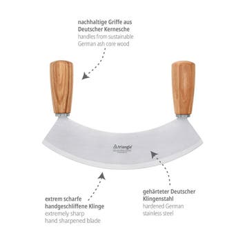 Triangle Wiegemes 17,5 cm – Essenhout Heft – Roestvrijst, Ophalen of Verzenden, Nieuw