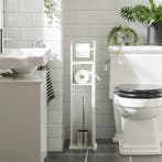 2dekans | SoBuy Toiletrolhouder - Vrijstaand - Wit - B20 x, Huis en Inrichting, Woonaccessoires | Spiegels, Ophalen of Verzenden