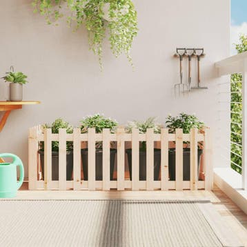 vidaXL Plantenbak verhoogd met hekontwerp 150x50x50 cm, Verzenden, Minder dan 60 cm, Nieuw, 60 cm of meer