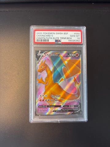 Pokémon - 1 Graded card - Charizard V 050 Full art - PSA 10, Hobby en Vrije tijd, Nieuw