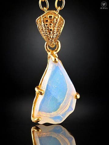 Opal Statement-hanger - goud verguld 925 sterlingzilver -