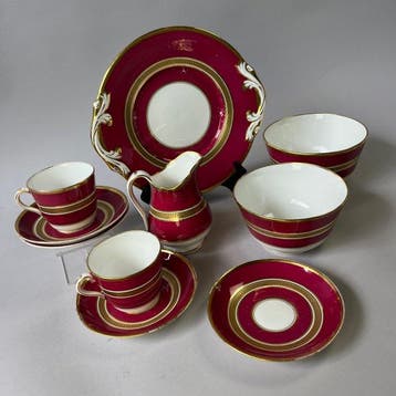 Theeservies (10) - Rare Antique English Tea Service
