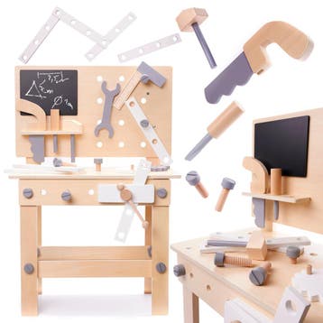 Speelgoed gereedschap werkbank van hout met accessoires, Ophalen of Verzenden, Nieuw