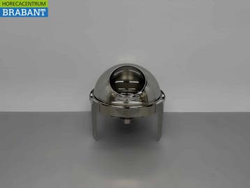 HCB Ronde Chafing Dish Rolltop RVS – Kijkglas – 6 liter –, Ophalen of Verzenden, Nieuw in verpakking
