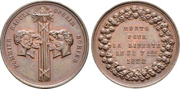 Brons medaille 1822 Frankreich, Postzegels en Munten, Penningen en Medailles, Verzenden