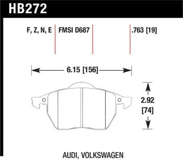 Hawk 00-06 Audi TT/00-06 TT Quattro 1.8L / 99-04 VW Golf GTI, Auto-onderdelen, Ophalen of Verzenden, Nieuw