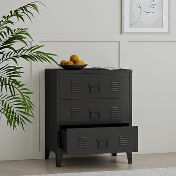 [en.casa] Ladekast Hämeenlinna 72x60x40 cm staal zwart, Verzenden, Nieuw