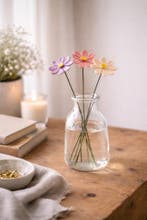 Keramieken bloemen - Madeliefjes en Klaprozen - Handgemaakt, Ophalen of Verzenden, Nieuw, Steen/keramiek, Landelijk