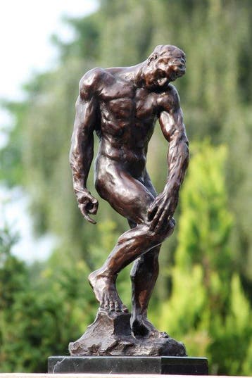 Beeld, adam de schepper - 56 cm - Brons