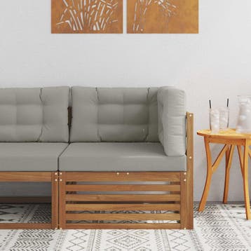 vidaXL Buiten Hoek Sofa Massief Acaciahout Naturel, Verzenden, Nieuw