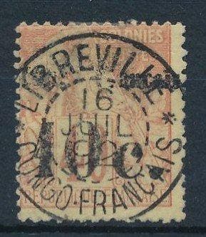 Frans-Congo 1891 - opdruk 10 c. op 40 c, prachtige stempel,, Gestempeld