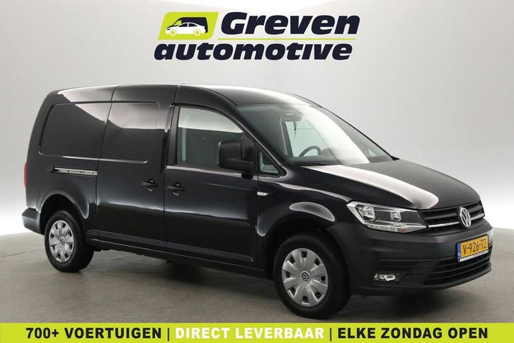 Volkswagen Caddy Maxi 2.0 TDI 102PK L2 Automaat Airco Navi, Auto's, Bestelauto's, Te koop, Automaat, Diesel, Zwart, Volkswagen