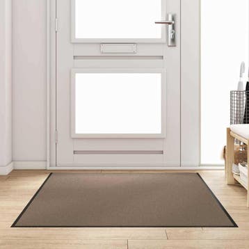 vidaXL Deurmat Beige en zwart 120 x 180 cm 100% Polyamide, Verzenden, Nieuw