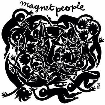 lp nieuw - pizza knife - MAGNETIC PEOPLE (WHITE) (nieuw), Verzenden, Zo goed als nieuw, Overige formaten