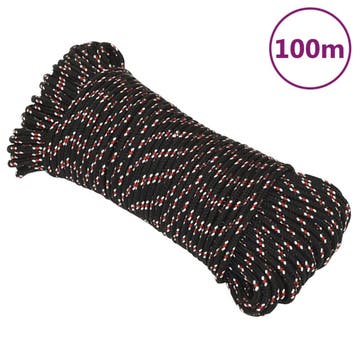 vidaXL Boot touw 4 mm 100 m polypropyleen zwart, Verzenden, Nieuw
