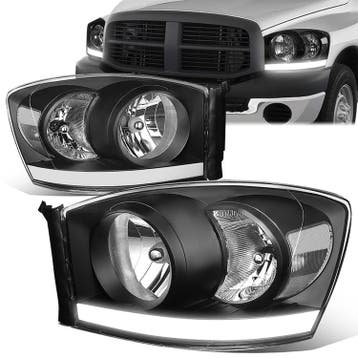 SK-Import Koplampen LED Black Housing Dodge Ram, Auto-onderdelen, Ophalen of Verzenden, Nieuw, Dodge