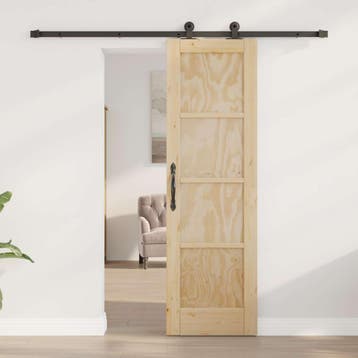 vidaXL Schuifdeur 61 x 198,5 cm Bewerkt hout Naturel en, Verzenden, Nieuw