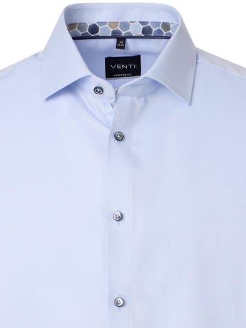 Venti Overhemd Kent Kraag Met Motief Modern Fit, Verzenden, Nieuw, Blauw