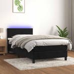 vidaXL Boxspring met matras en LED fluweel zwart 80x200 cm, Eenpersoons, Verzenden, Zwart, Nieuw