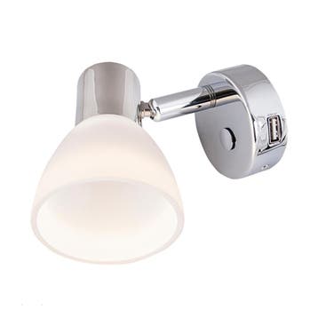 Batsystem LED leeslamp met USB aansluiting 12V 3 Watt glazen, Watersport en Boten, Ophalen of Verzenden, Nieuw