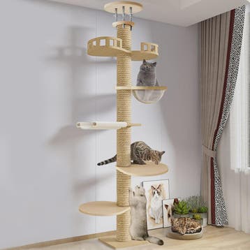 Luxe Kattenkrabpaal met Meerdere Plateau's en Sisal Kolommen, Dieren en Toebehoren, Verzenden, Nieuw