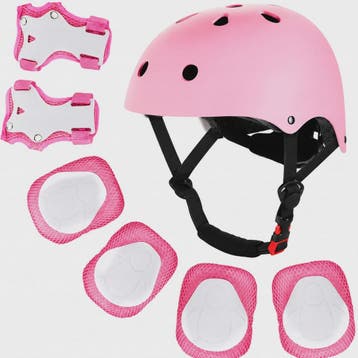 Kinder Helm & Beschermers Set Roze - Verstelbaar voor Fiets,, Verzenden, Nieuw
