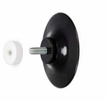 40mm Zwarte Zuignap met Schroefdraad en Witte Kartelmoer...
