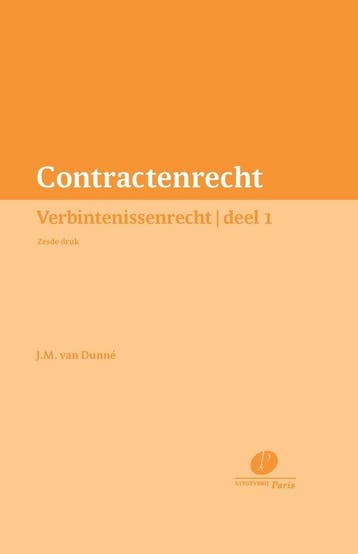9789462513167 Contractenrecht Verbintenissenrecht 1, Verzenden, Zo goed als nieuw, J.M. van Dunne