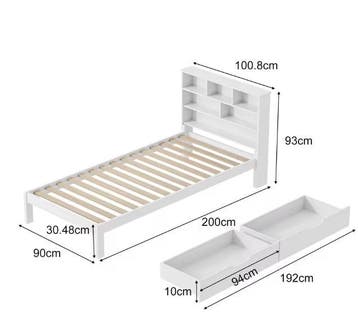 Kinderbed 90x200 met lades boekenkast lattenbodem, Kinderen en Baby's, Kinderkamer | Bedden, Verzenden, Nieuw
