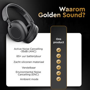 Golden Sound Tune - Draadloze Koptelefoon - Active Noise, Ophalen of Verzenden, Nieuw