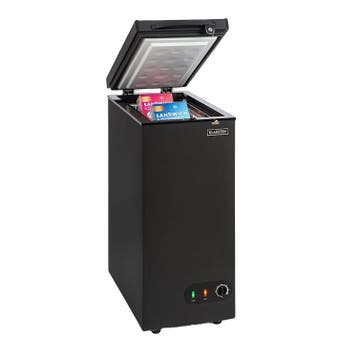 Diepvrieskist 50L Vriezer Kistvriezer Zwart Met Slot, 85 tot 120 cm, Vrieskist, Refurbished, Minder dan 60 cm