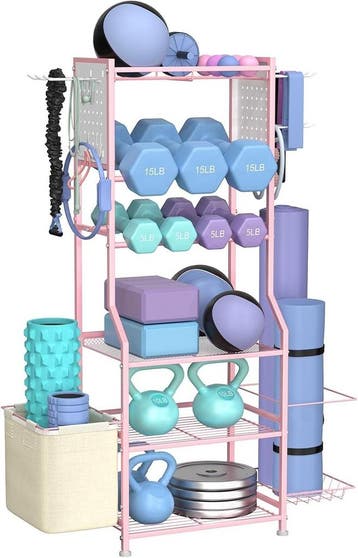 Dumbbell rek 6-laags | Roze - Retourdeal 29% Korting, Ophalen of Verzenden, Nieuw, Rug, Overige typen