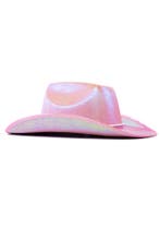 Cowboyhoed Iridescent Roze Lichtroze Regenboog Cowboy Wester, Kleding | Dames, Ophalen of Verzenden, Nieuw, Carnaval