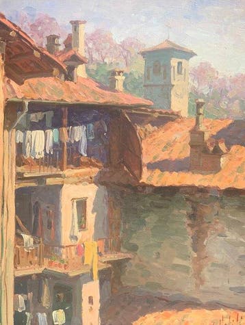 Luigi Nobili (XX) - Case di Bagliano Micca- Biella