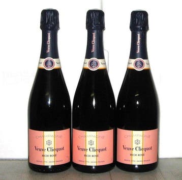Veuve Clicquot, Rich Rosé - Champagne Rosé - 3 Flessen (0.75, Nieuw