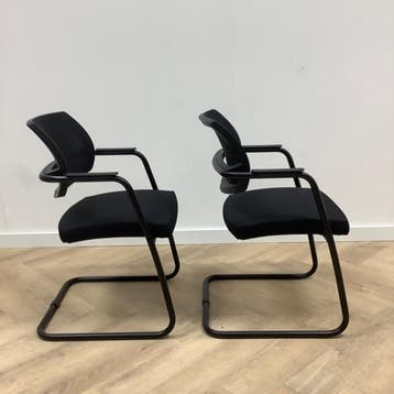 complete set van 2 stuks Sitland vergaderstoelen, zwart, Ophalen of Verzenden, Gebruikt, Stof