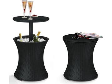 Keter Pacific Cool Bar - Koelbox en bijzettafel - Rattan, Verzenden, Zo goed als nieuw