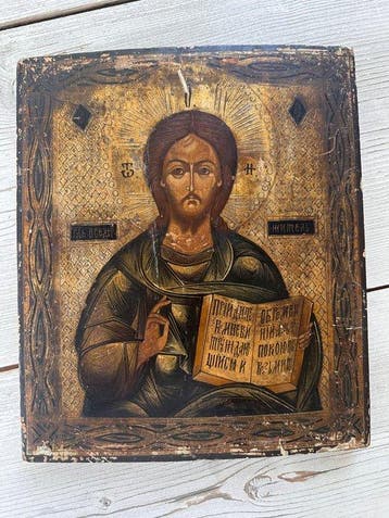 Icoon - Christus Pantokrator - Hout