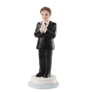 Taarttopper Communie Jongen Polystone 9cm, Verzenden, Nieuw
